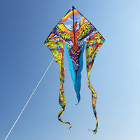 6.5 ft. Flo-Tail Delta Kite - Rainbow Bird Single Line Kites Premier Kites - Great Canadian Kite Company