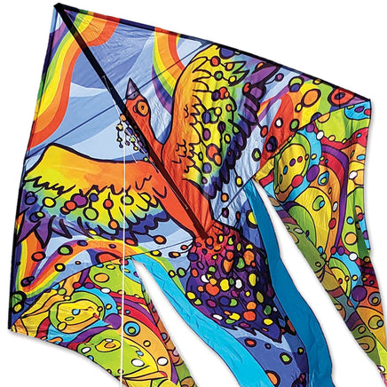 6.5 ft. Flo-Tail Delta Kite - Rainbow Bird Single Line Kites Premier Kites - Great Canadian Kite Company